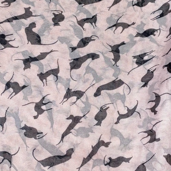 Pink Women's Chiffon Cat Print Scarf - Picture 5 of 6